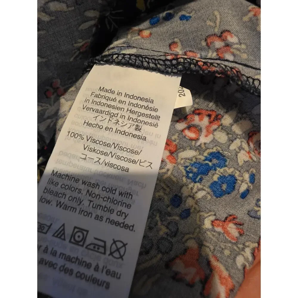 J Crew Midi Dress 6‎ Womens V Neck Cap Sleeve Floral Multicolor Summer